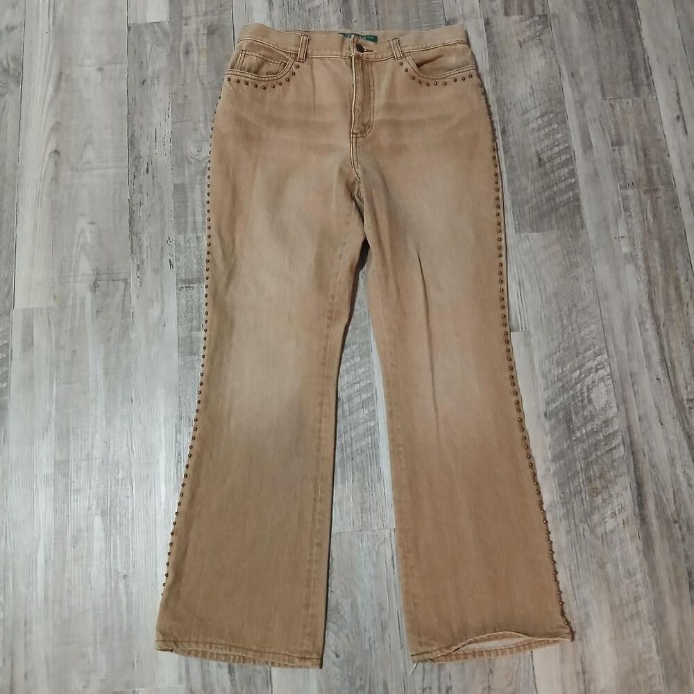 Lauren Jeans Co. Crown Flare Jeans Studded Detail Women's Size 8